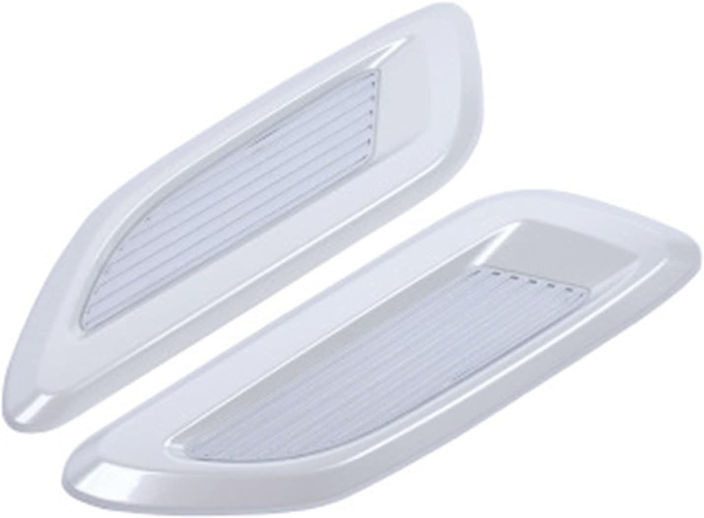 Hood Scoops Air Flow Vent Hood Car Decorative Air Flow Intake, Air Flow Hood Scoop Rigid Plastics Flow Intake DIY Stickers (Color : White, Size : Style 1)