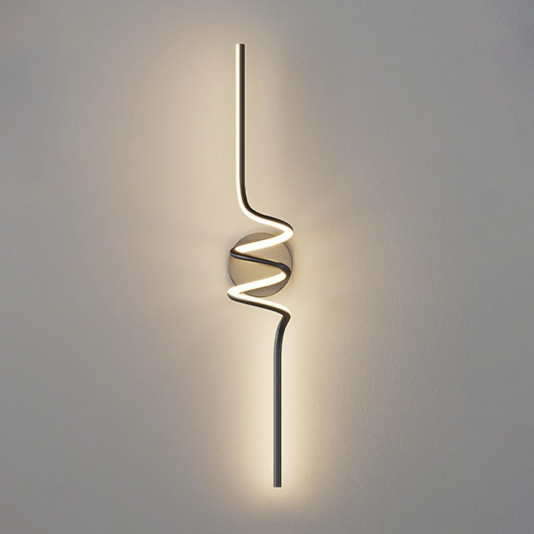 ITOSUI Mid-Century LED Wall Mount Light Fixture - Dimmable Linear Sconce for Bedroom, Hallway, and Living Room Black, 60cm/80cm/100cm(3000K,100cm)