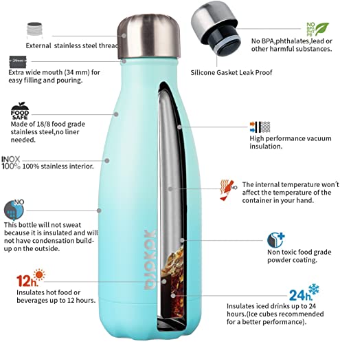 Image of BJPKPK 12 oz Small Insulated Water Bottle, Stainless Steel Leak Proof Flask