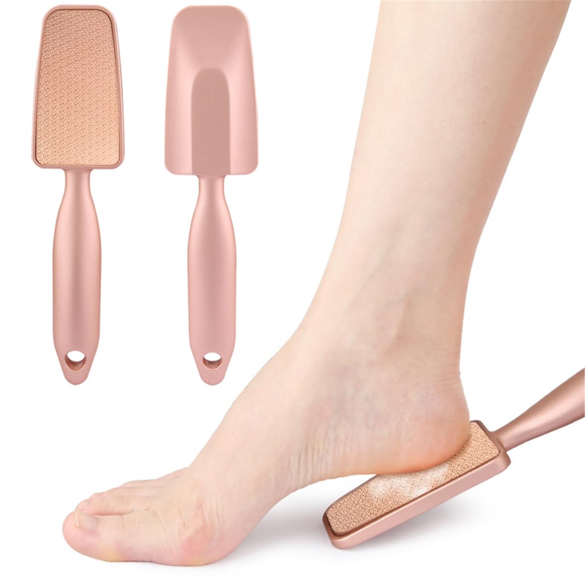 Nano Glass Foot File Callus Remover, oot Scrubber and Heel Scraper for Dead Skin Removal, Foot Buffer Pedicure Tool, Perfect for Men and Women, Get Soft, Smooth Foot (Rose-Gold)