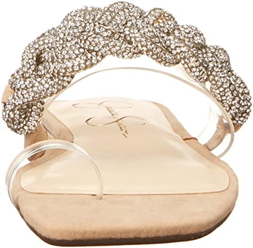 Jessica Simpson Women's Rowine Toe Loop Flat Sandal, Clear, 5.5 | Image 1
