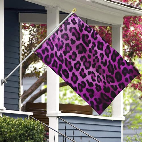 Drapeau léopard violet 90x150 cm double face pour décoration extérieure - 7