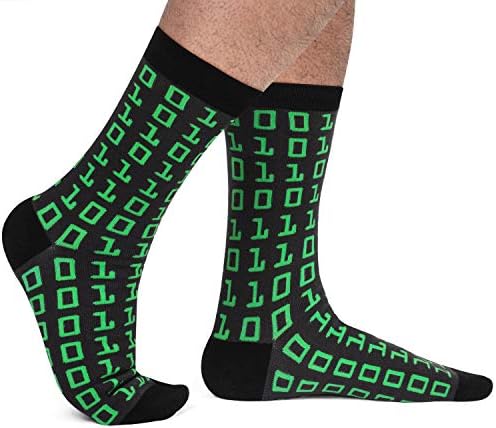 Lavley - Nerd Socks - Funny Gifts for Book Lovers, Music Lovers, Men and Women (US, Alpha, One Size, Regular, Regular, Binary)