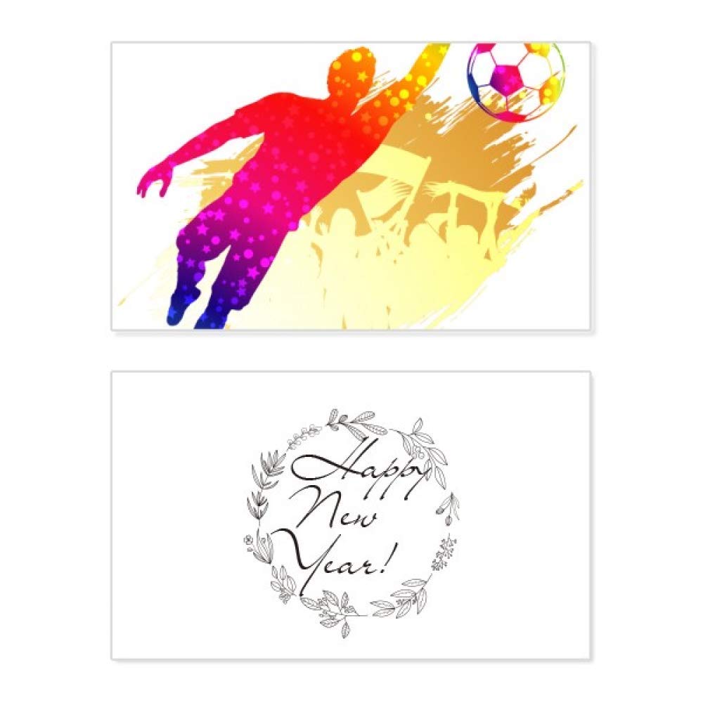 Bloques de portero de fútbol con mensaje de bendición y tarjeta de Año Nuevo integrada 5