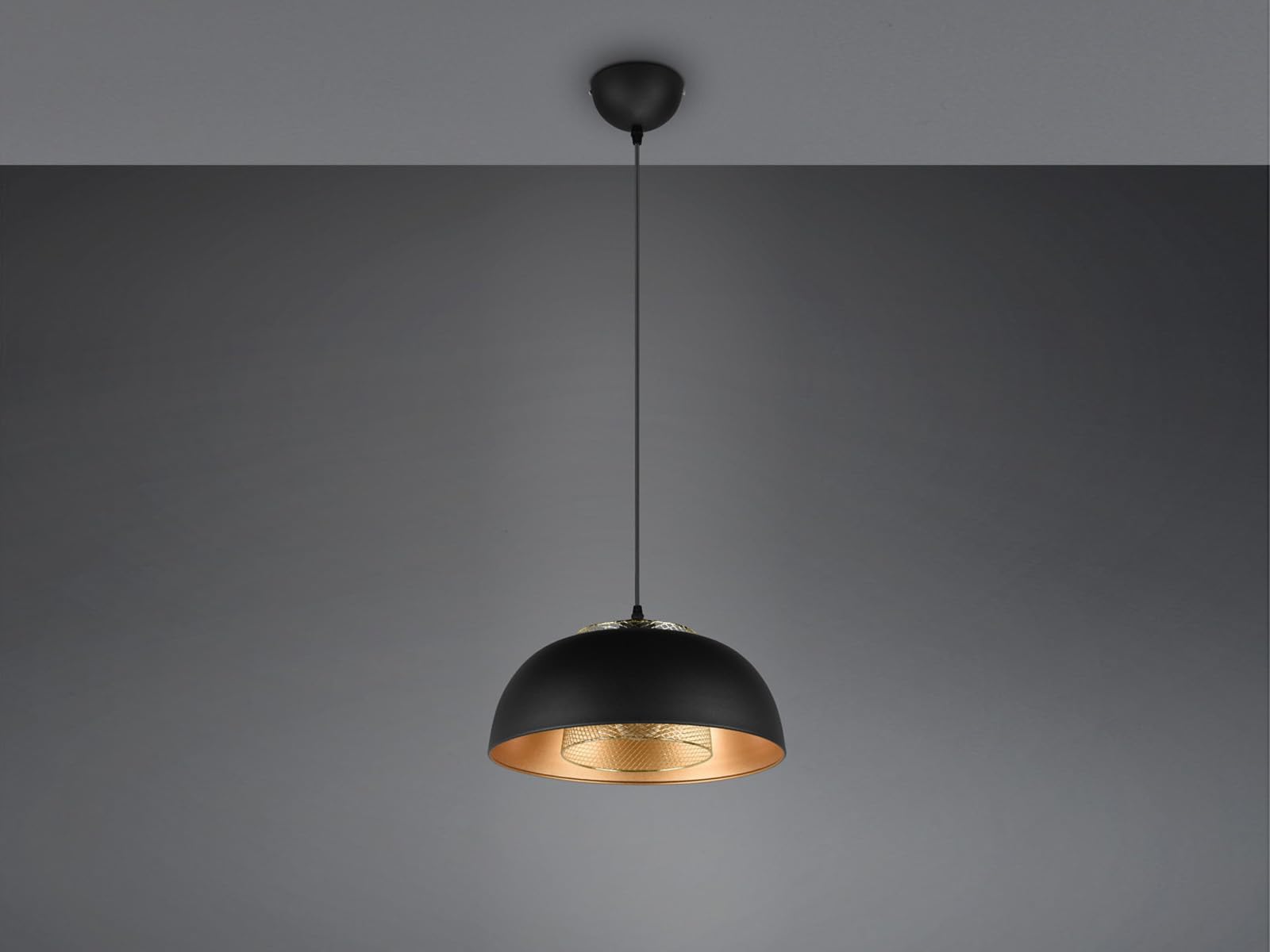 meineWunschleuchte LED Pendelleuchte einflammig Küchenlampe Schwarz Gold