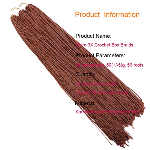 Mayloss Long Micro 3X Pre-Looped Synthetic Zizi Braids 10 Packs/Lot 28 Inch 50G/Pack 30# Color Thin Small Box Braid Crochet Twisted Hair Synthetic Kanekalon Braiding Hair Extension #TOP1