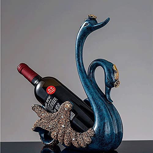 Soporte para botellas de vino de resina ecológica azul miniatura 3