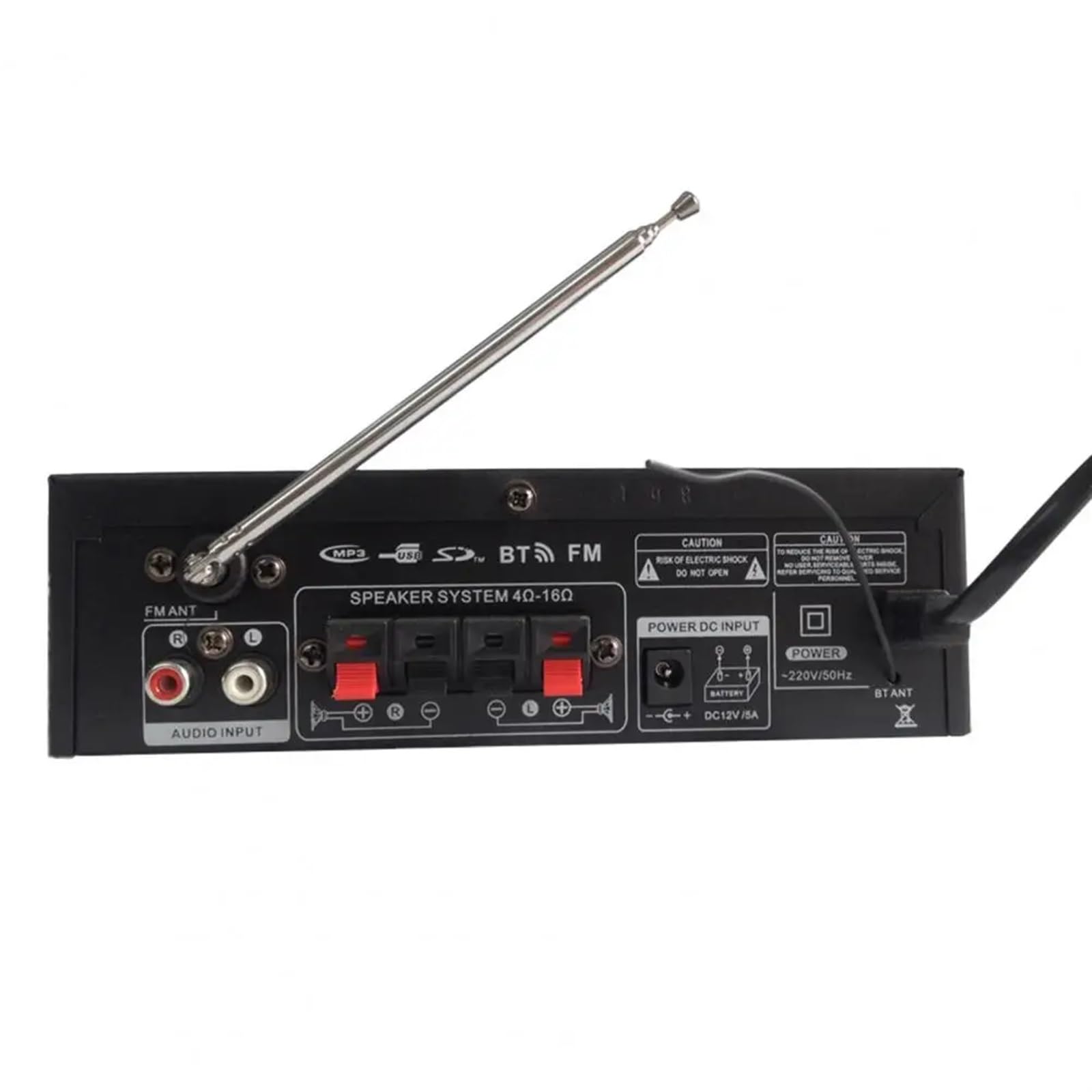 Amplificador de Audio Estéreo BT-298A, 2 Canales, 600W, HiFi, 5.0, 12V/220V, Control Remoto, Pantalla LCD, Compatible con iPads, Teléfonos Inteligentes, Tabletas