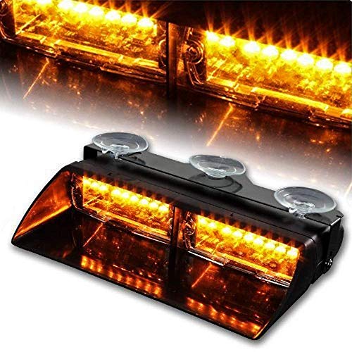 Nisuns 16 Led High Intensity Led Law Enforcement Emergency Hazard Warning Strobe Lights 18 Modes For Interior Roof/Dash / Windshield With Suction Cups (Amber) #TOP22