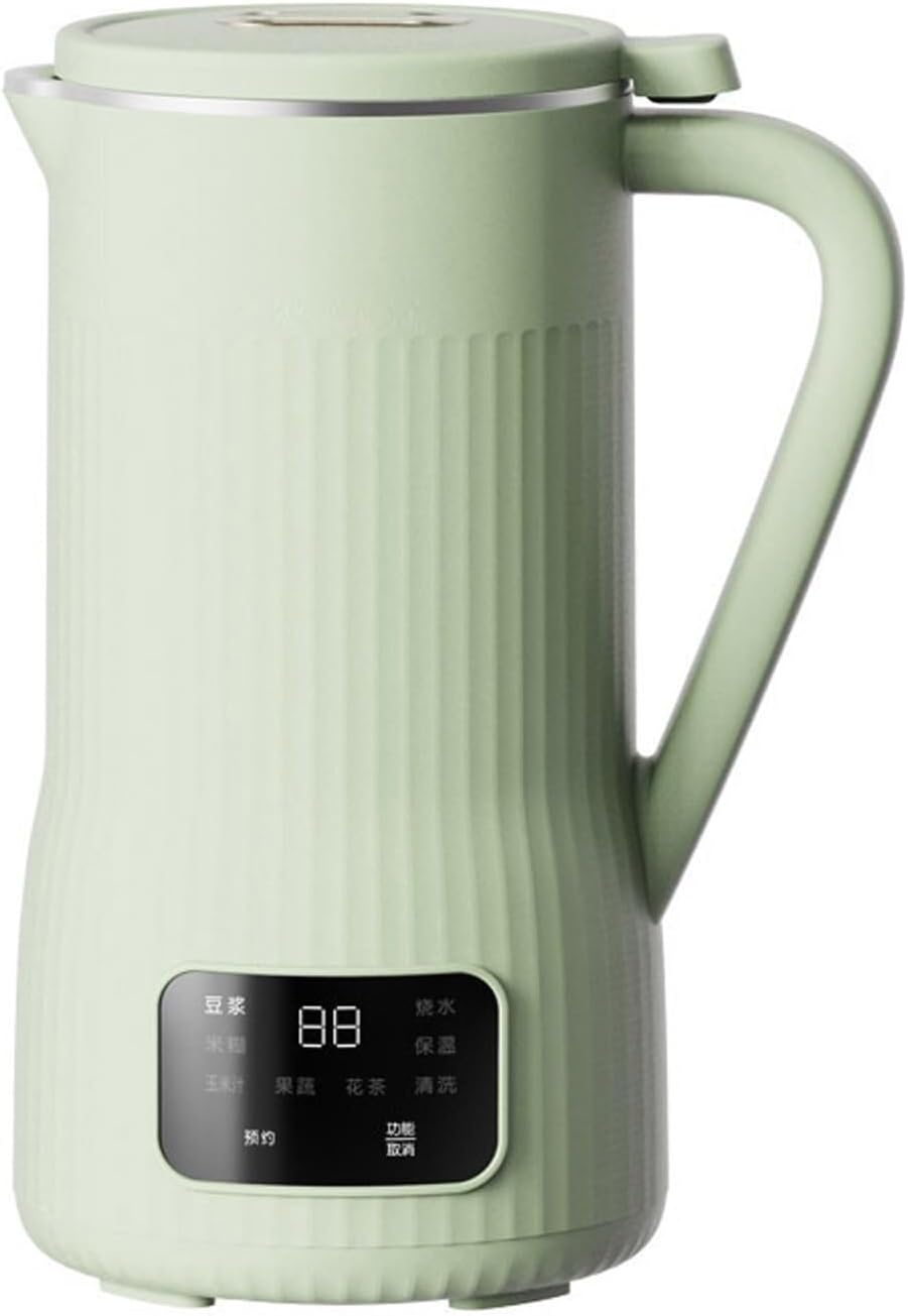 Mini Soybean Milk Maker, Mini Juicer Portable Soy Milk Machine with 8 Functions, Juicer Maker, Free Filtering, Self Cleaning for Household (Color : Green)