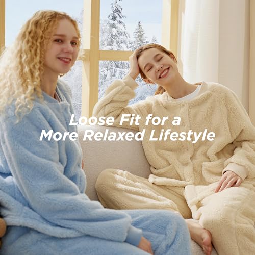 Bedsure Fleece Womens Pajama Sets, Fuzzy Pajama Loungewear, 2 Piece Winter Sherpa Sleepwear Soft Cozy Long Sleeve Outfits4
