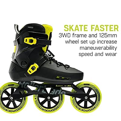 Rollerblade Maxxum 125 Unisex Adult Urban Inline Skate, Black and Lime, Performance Inline Skates