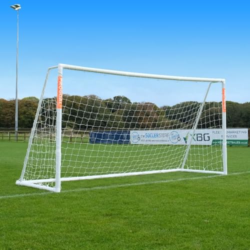 Progoal 12ft x 6ft Garden Football Goals. 70mm Reinforced uPVC Goal Posts for Garden & Training with Locking Parts and Net included