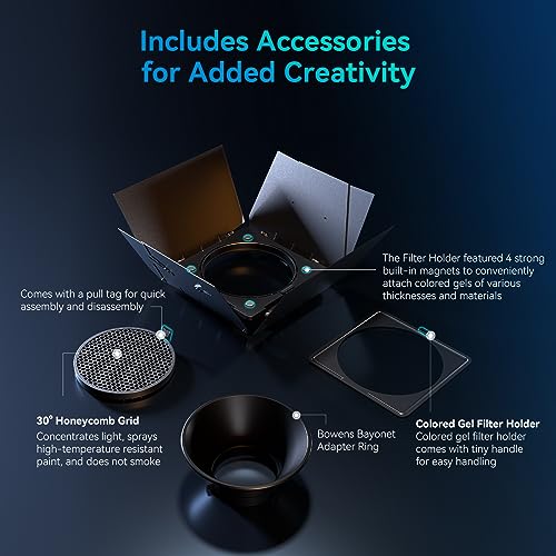 Image of SmallRig 8-Leaf Lighting Barn Doors with Bowens Mount Adapter, Damping Shaft Design, Color Gel Clip and Honeycomb Grid, for SmallRig RC 120 /RC 220 /RC 350 / RC 450 and Other Bowens Mount Light-4204