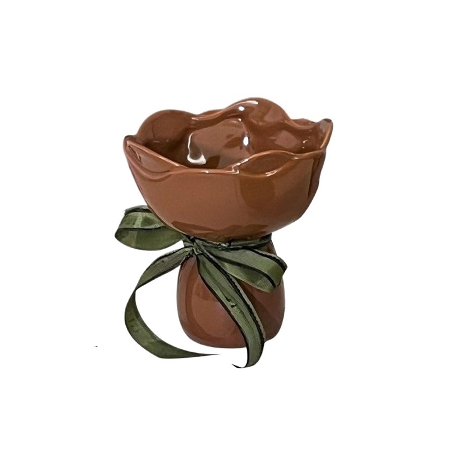 Ceramic Vase Rose Flower Shaped Desk Decorati Flowers Bouquet For Home Girding Decorative Floral Vases Room Aesthetic Decor(Brown)
