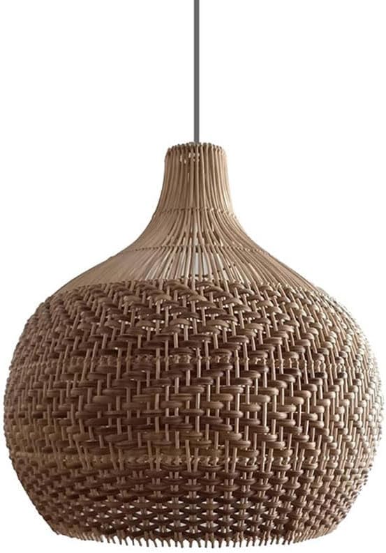 Luminaires suspendus en rotin tressé main marron pour plafond et cuisine