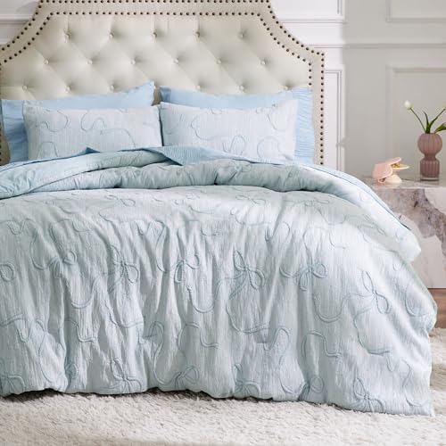 Bedsure Queen Comforter Set, GentleSoft™ 3 Pieces, Blue