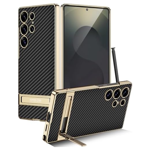 Miimall Capa para Samsung Galaxy S25 Ultra, capa S25 Ultra com lente de câmera e suporte de proteção de tela, couro ultrafino, à prova de choque, capa robusta de corpo inteiro para celular S25 Ultra,