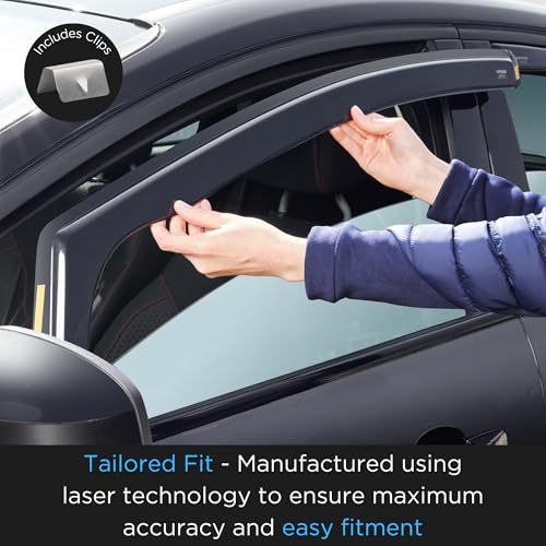 Ispeed Wind Deflectors For Ford Fiesta MK7 2008-2017 3 Door Hatchback 2Pc Set - Keep Your Car Ventilated In Rain - Reduce Wind Turbulence - Tinted In-Channel - 4