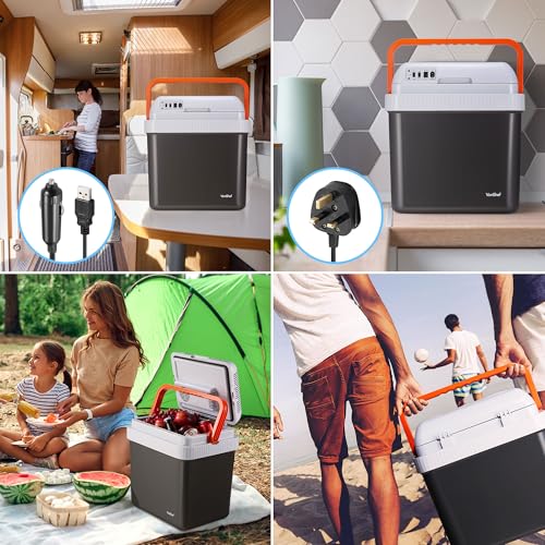 VonShef 24L Electric Cool Box, Large Insulated Cooler Box with Hot & Cold Functions & Three Power Options (3-Pin 240v Wall Plug, USB-A & 12v Car Plug), Festival & Camping Accessories - Image 6