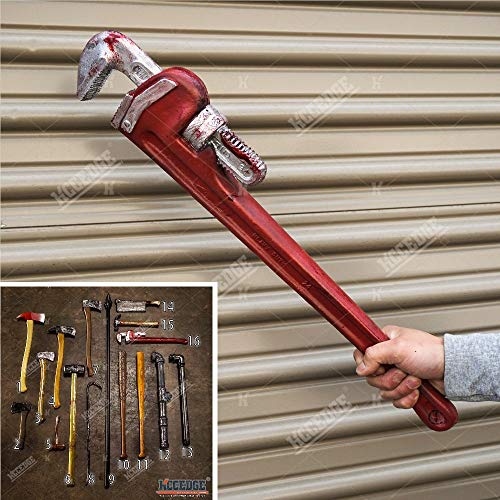 Halloween Props FOAM Sword Axe Bat Crowbar Hatchet Knife Hammer Wrench Sledgehammer Medieval Sword Roman Sword Spartan Sword For Halloween Costume Cosplay LARP Home Decor 52883 (25.5 Red Wrench)
