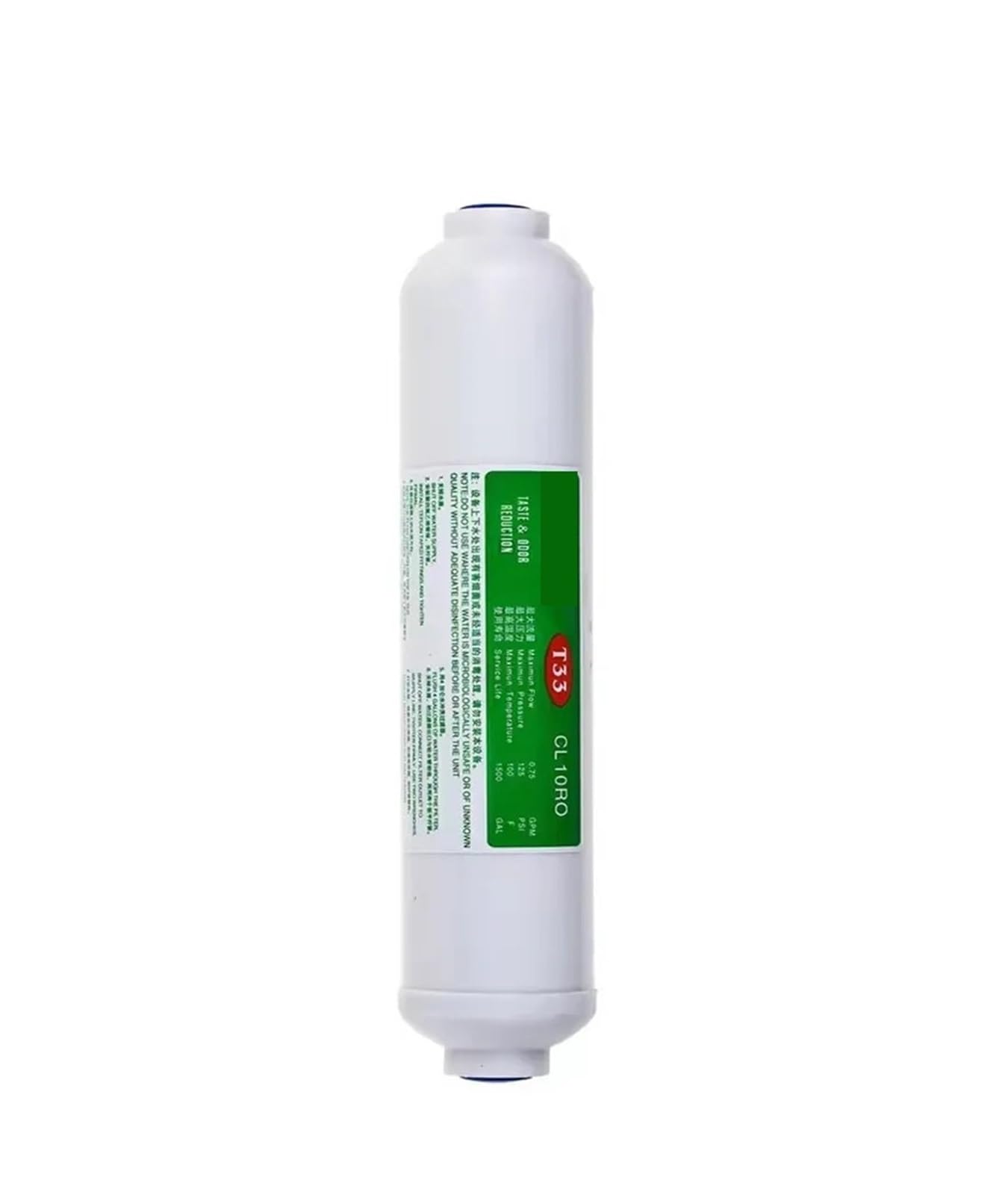 Accesorio universal for purificador de agua con elemento filtrante de carbón activado T33Post | Cartucho de filtro en línea de 10 pulgadas utilizado for ajustar el sabor del agua en sistemas de purificación de agua(2pcs)