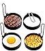 Anneaux D'oeuf Antiadhésifs,Sucastle Anneaux à œufs en Acier Inoxydable,4pcs Anneaux à œufs Antiadhésifs Avec Poignées Pliantes,Oeuf au Plat Moule Pour Muffins Aux œufs,Crêpes,Omelettes