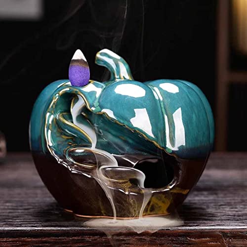 Wpyyi Pumpkin Backflow Incense Burner Backflow Waterfall Incense Holder Home Office Teahouse Decor (Color : A, Size : 155Mm) #TOP3