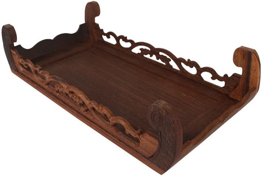 GOLDY&WENDY Oriental Furniture Display Stand Wooden Rosewood Carved Base Rectangular Vase Plant Antique Pedestal
