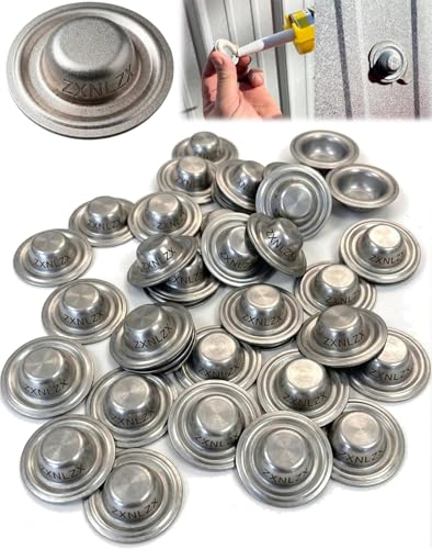 Metal Roof Bolt Caps No Screw Removal Seals Over Existing Screws Heads Required Watertight Seal Directly Cover Existing Screw Heads for Outdoor Roof Siding Garages Patios (Silver#50Pcs)
