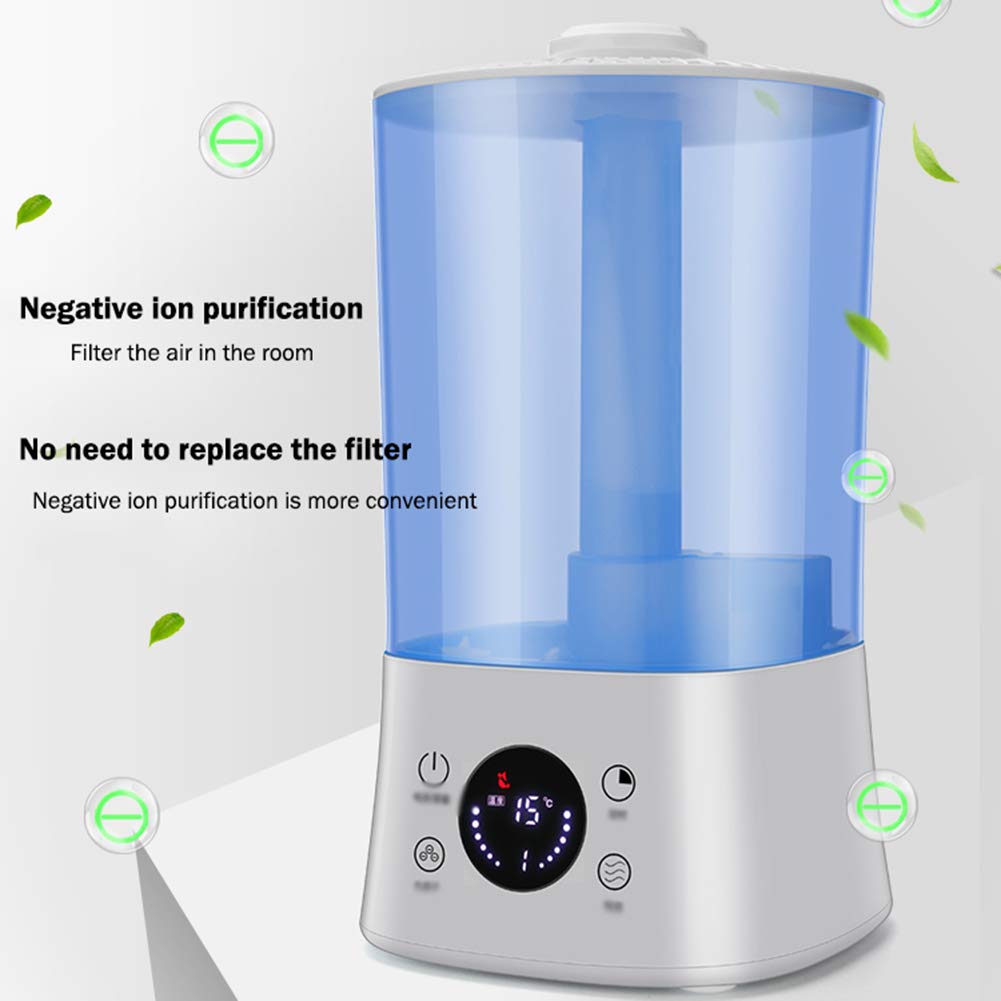 humidificador ultrasónico, Gran diámetro/Humedad Constante Inteligente/purificación de Iones Negativos/Pantalla LED/con Control Remoto/Apagado automático/sincronización