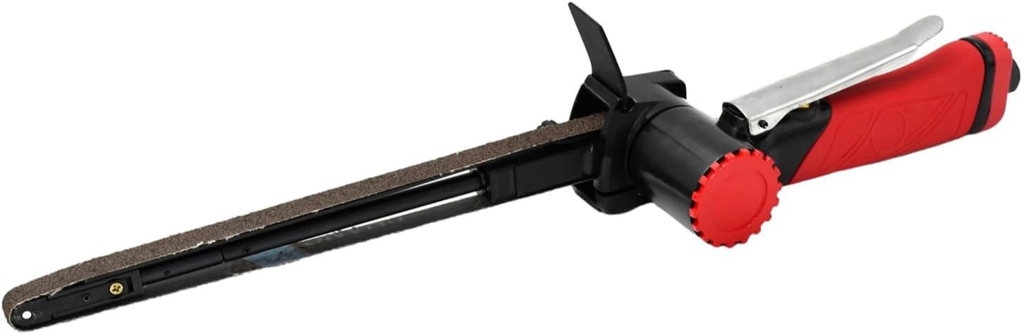 1/2" x 24" Air Belt Sander for Tight Spaces,18000 RPM Pneumatic Spot Weld Removal Tool for Rust Removal, Welding Prep, Corner Sanding, Furniture Finishing & Auto Body Repair