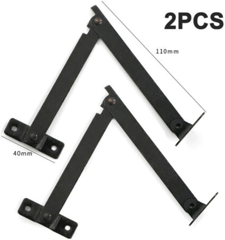 2PCS Lid Support Hinges Antique Bronze Hardware for Wooden Chest Stays Jewelry Box Fittings Decorative Furniture Hinges Wine Box Accessories(Black bronze)