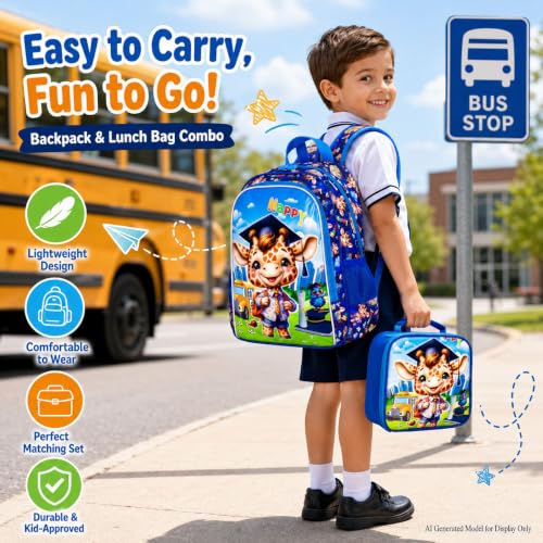 Image of AGSDON 3PCS Backpacks for Girls, 16 inch Elementary Kids Backpack Preschool School Bookbags and Lunch Box