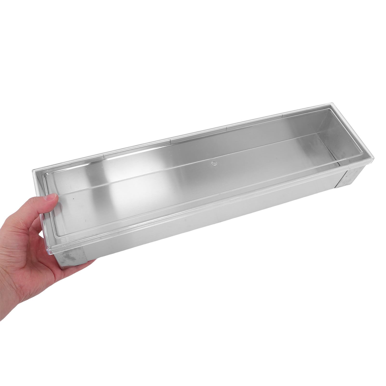 TIDTALEO Molde Rectangular de Acero Inoxidable con Tapa y Medidas Grabadas, Bandeja para Pasteles y Postres Versátil para Repostería Profesional y Casera