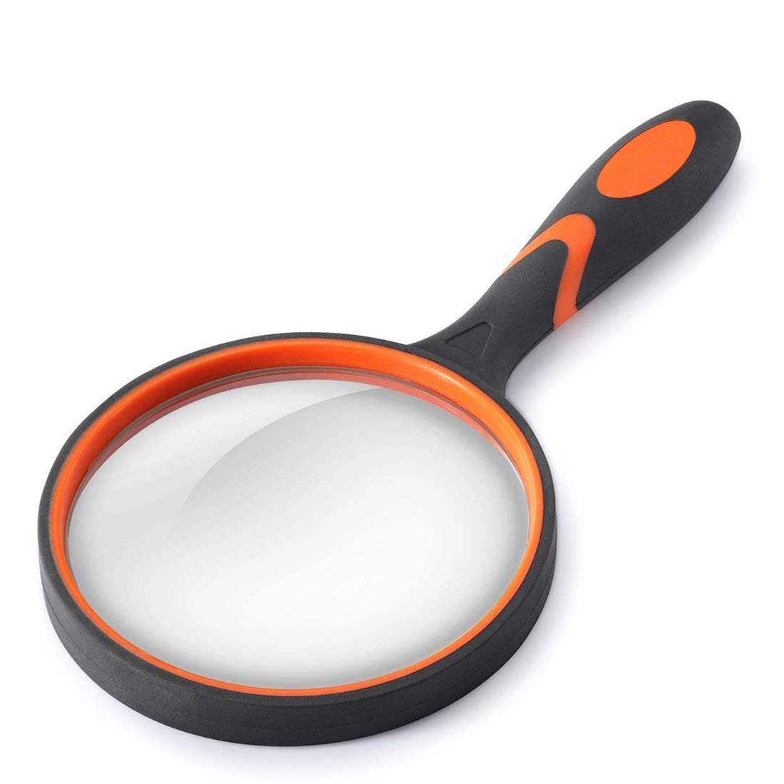 Large Magnifying Glass 6X Handheld Reading Magnifier for Seniors - 100MM Thickened Shatterproof Magnifying Lens with Non-Slip Soft Handle for Reading Newspapers,Insects, Classroom,Science,Hobby
