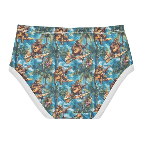 Girls Underwear Soft Cotton Bigfoot Palm Trees Kids Panties in Sizes 2/3t, 4t, 5t, 6 and 82