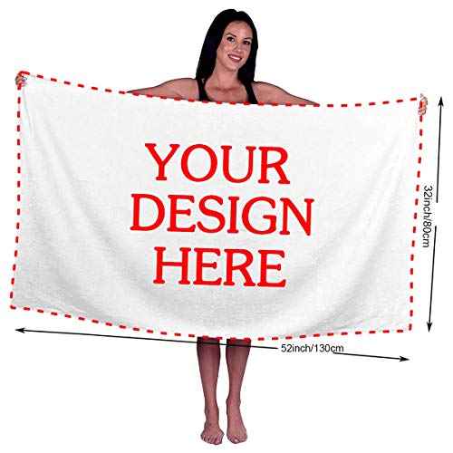 Agilitynoun Custom Beach Towels Personalized, Add Your Image/Text/Photo, Soft Spa Towel Dress Gym