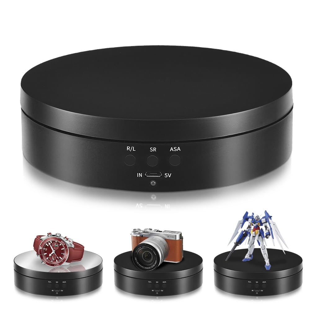 電動で回る回転台　商品展示やオブジェの展示に。 Amazon｜電動回転台 360度小型電動ターンテーブル L'QECTED 回転台