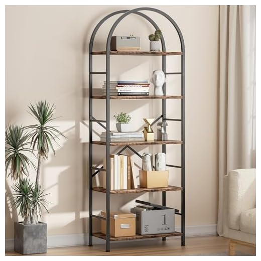 Shintenchi 5-Tier Arched Bookshelf