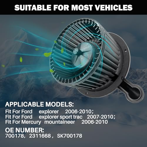 Image of 700178 AC Heater Blower Motor Fan Assembly Fit for Ford Explorer 2006-2010 Explorer Sport trac 2007-2010, for Mercury Mountaineer 2006-2010 8L2Z19805A
