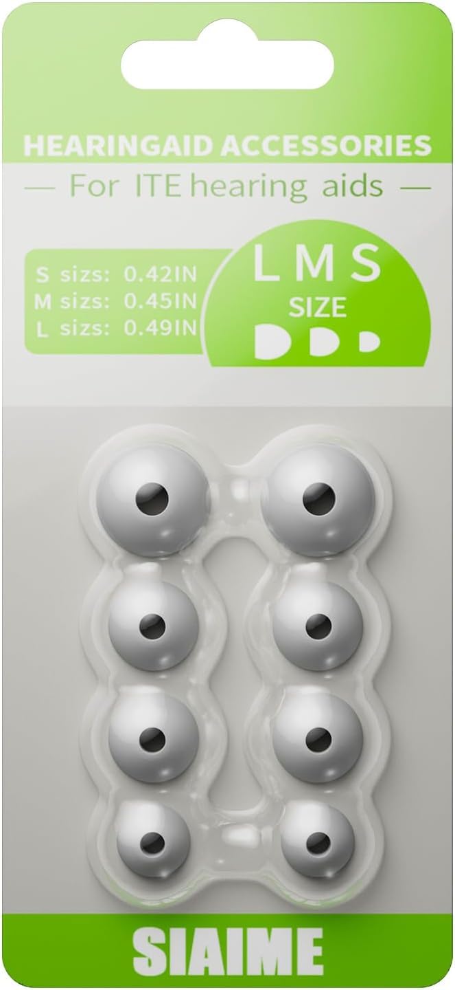 Audífonos Domes, 4 pares de tapones de espuma viscoelástica para amplificadores auditivos ITE, almohadillas suaves que reducen el ruido para mejorar la comodidad, almohadillas universales de repuesto