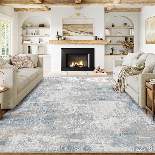 Amazon.com: Lansny Modern Abstract 6x9 Living Room Washable Rug Non ...