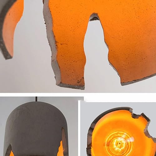 Miniatura 6 de Modern Grey Pendant Light Fixtures, Nordic Industrial Cement Shade Ceiling Hanging Lighting, Vintage Farmhouse Chandelier for Dining Room Bedroom