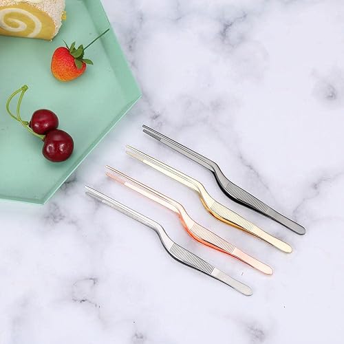 Miniatura 4 de 4 pinzas para alimentos de 5.5 pulgadas, clip de barbacoa, herramienta de cocina para cocinar, servir, presentación, chef, acero inoxidable
