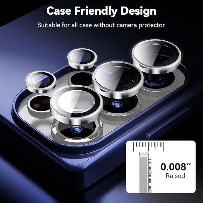 Image of CLITZ Camera Lens Protector for Samsung Galaxy S25 Ultra 5G,9H Tempered Glass Metal Individual Ring Cover, HD Clear, 1 Set (Silver)