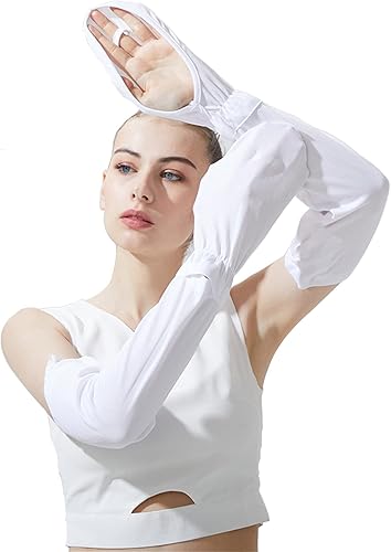 Mangas de sol sin dedos para conducir, manga ajustable con guantes, protección UV, cubierta de brazo de refrigeración para jardinería