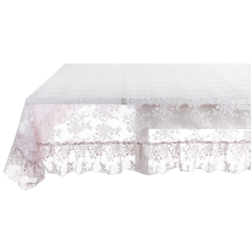 Nappe avec gala en dentelle pour table de fête romantique et grands dîners de famille