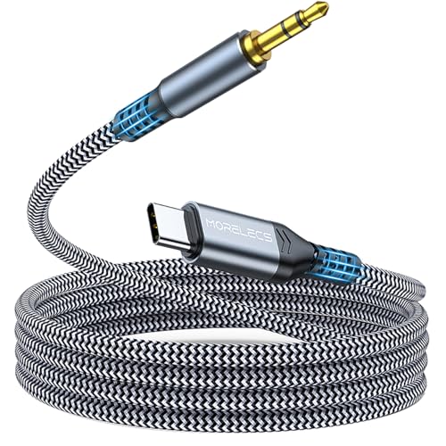 MORELECS Aux to USB C, 3.3ft Aux Cord to USB