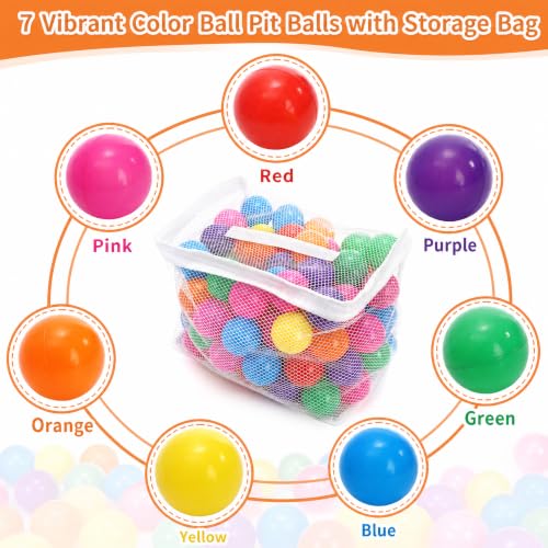 Image of Goaste 100 Pack Small Ball Pit Balls for Kids, 2 Inch Plastic Playpen Balls with Storage Bag, Multi-Colored Bounce House Balls Crush Proof, BPA Free Swim Pit Fun Toy for Playhouse, Tent (7 Colors)